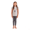 Girls summer pajama set Seal t-shirt + Dark grey leggings